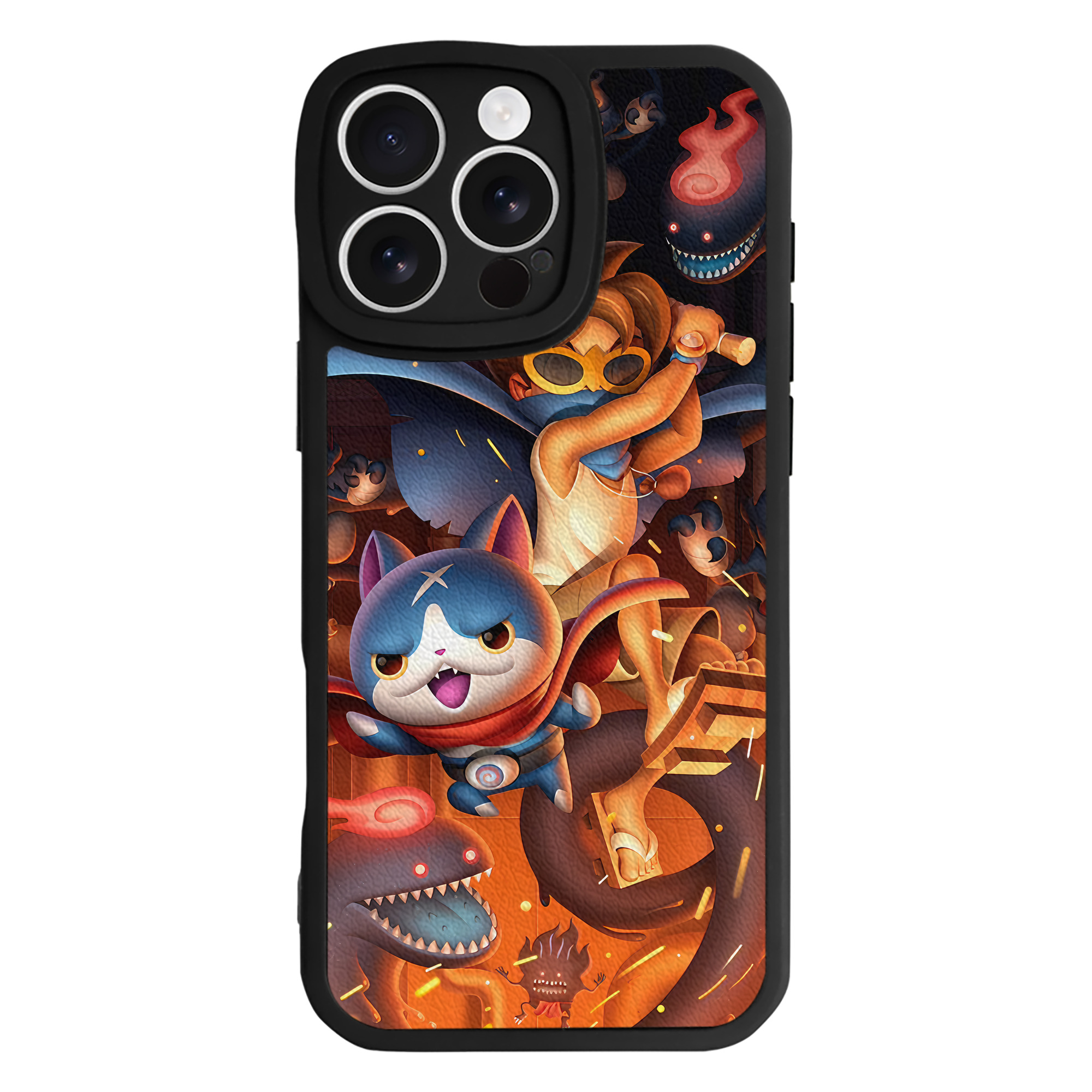 （画像用） 妖怪ウォッチ Yo-kai Watch 【iPhone 16シリーズ対応】シリコンスマホケース（レザー調） 材質：シリコン
